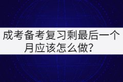 成考備考復(fù)習(xí)最后一個月應(yīng)該怎么做?