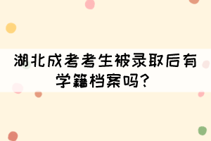 湖北成考考生被錄取后有學籍檔案嗎？