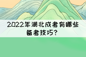 2022年湖北成考有哪些備考技巧?
