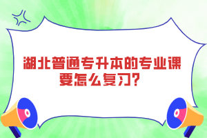 湖北普通專升本的專業(yè)課要怎么復(fù)習(xí)?