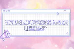 復(fù)習(xí)湖北成考學(xué)位英語要注意哪些題型？