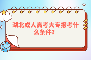 湖北成人高考大專報(bào)考什么條件？