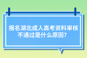 報(bào)名湖北成人高考資料審核不通過是什么原因？