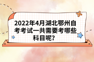 2022年4月湖北鄂州自考考試一共需要考哪些科目呢?