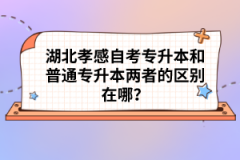 湖北孝感自考專升本和普通專升本兩者的區(qū)別在哪?