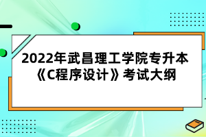 2022年武昌理工學院專升本《C程序設(shè)計》考試大綱
