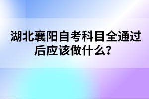 湖北襄陽自考科目全通過后應該做什么?