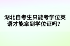 湖北自考生只能考學位英語才能拿到學位證嗎?