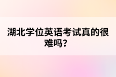 湖北學位英語考試真的很難嗎？