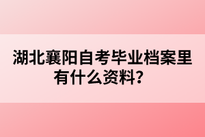 湖北襄陽自考畢業(yè)檔案里有什么資料?