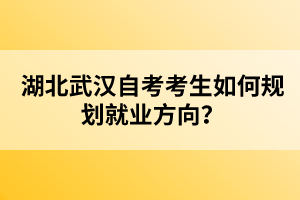 湖北武漢自考考生如何規(guī)劃就業(yè)方向?