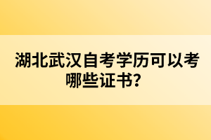 湖北武漢自考學歷可以考哪些證書？