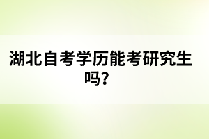 湖北自考學(xué)歷能考研究生嗎？