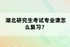 湖北研究生考試專業(yè)課怎么復(fù)習(xí)?
