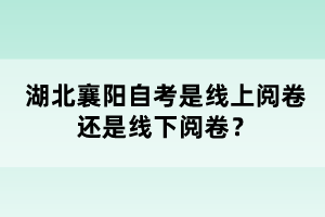 湖北襄陽自考是線上閱卷還是線下閱卷？