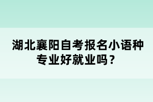 湖北襄陽自考報名小語種專業(yè)好就業(yè)嗎?