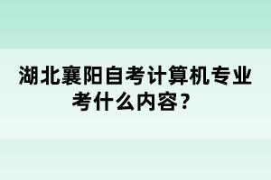 湖北襄陽自考計算機專業(yè)考什么內(nèi)容?