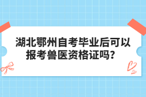 湖北鄂州自考畢業(yè)后可以報考獸醫(yī)資格證嗎？