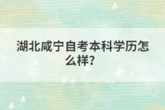 湖北咸寧自考本科學(xué)歷怎么樣?