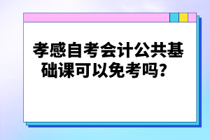 孝感自考會(huì)計(jì)公共基礎(chǔ)課可以免考嗎？