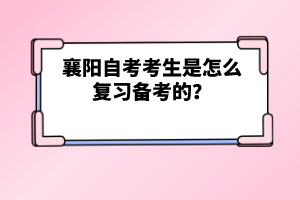 襄陽(yáng)自考考生是怎么復(fù)習(xí)備考的?