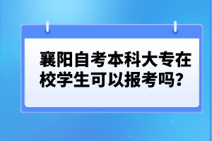 襄陽自考本科大專在校學(xué)生可以報(bào)考嗎?